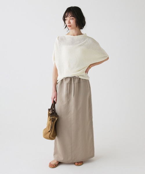 BABYLONE（バビロン）の「ドロストナロースカート（スカート・レディース・ベージュ/ブラック・フリー）」の14枚目の写真
