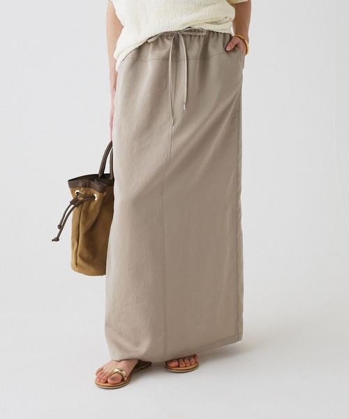 BABYLONE（バビロン）の「ドロストナロースカート（スカート・レディース・ベージュ/ブラック・フリー）」の11枚目の写真