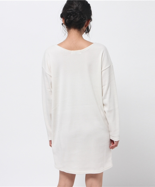 Shelly island(シェリーアイランド)の「【Shelly island】ドロップショルダーニットカットワンピース(ワンピース・レディース・ホワイト/ライトグレー/ブラック・FREE)」の6枚目の写真