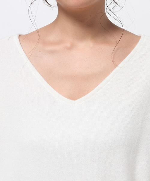 Shelly island(シェリーアイランド)の「【Shelly island】ドロップショルダーニットカットワンピース(ワンピース・レディース・ホワイト/ライトグレー/ブラック・FREE)」の8枚目の写真