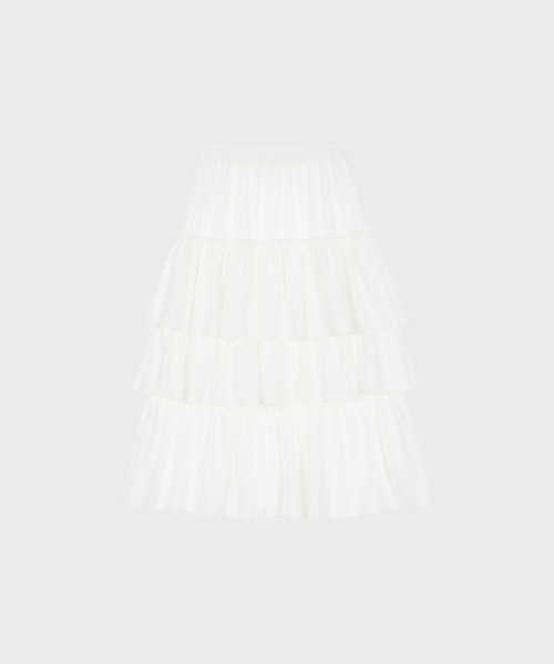 ALKI ALKA(アルキアルカ)の「Tiered Maxi Skirt (Ivory)(スカート・レディース・アイボリー・FREE)」の7枚目の写真