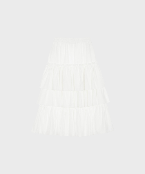 ALKI ALKA(アルキアルカ)の「Tiered Maxi Skirt (Ivory)(スカート・レディース・アイボリー・FREE)」の8枚目の写真