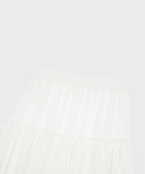 ALKI ALKA(アルキアルカ)の「Tiered Maxi Skirt (Ivory)(スカート・レディース・アイボリー・FREE)」の2枚目の写真