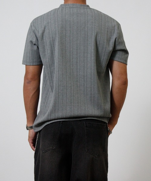 NYLAUS(ナイラス)の「【Nylaus】Vネック ランダム テレコ 半袖Tシャツ インナー(Tシャツ/カットソー・メンズ・ブラック/ネイビー/杢グレー/ホワイト・L/M/LL)」の18枚目の写真