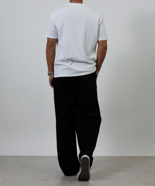 NYLAUS(ナイラス)の「【Nylaus】Vネック ランダム テレコ 半袖Tシャツ インナー(Tシャツ/カットソー・メンズ・ブラック/ネイビー/杢グレー/ホワイト・L/M/LL)」の7枚目の写真