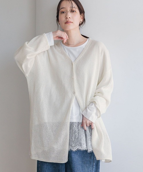 24年✨ JOURNAL STANDARD ペーパーヤーンVネックカーディガン スピック＆スパン Spick & Span 《予約》レーヨンペーパーヤーンV
