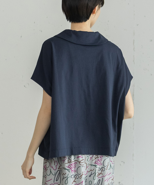 POU DOU DOU（プードゥドゥ）の「並びボタン衿つきトップス（Tシャツ/カットソー・レディース・オフホワイト/ブラウン/レッド/ネイビー・3）」の18枚目の写真