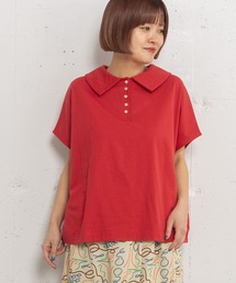 POU DOU DOU（プードゥドゥ）の「並びボタン衿つきトップス（Tシャツ/カットソー）」