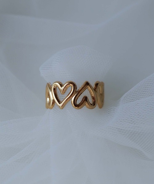 CERCA(チェルカ)の「saran jewelry/サイズ調節可能 ハート透かし 2way リング/アレルギー対応(リング・レディース・ゴールド/シルバー・FREE)」の2枚目の写真