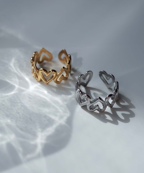 CERCA(チェルカ)の「saran jewelry/サイズ調節可能 ハート透かし 2way リング/アレルギー対応(リング・レディース・ゴールド/シルバー・FREE)」の3枚目の写真