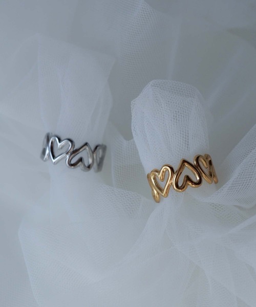CERCA(チェルカ)の「saran jewelry/サイズ調節可能 ハート透かし 2way リング/アレルギー対応(リング・レディース・ゴールド/シルバー・FREE)」の6枚目の写真