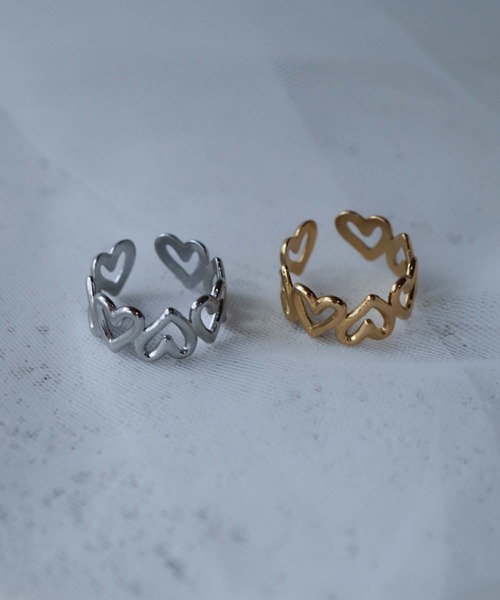 CERCA(チェルカ)の「saran jewelry/サイズ調節可能 ハート透かし 2way リング/アレルギー対応(リング・レディース・ゴールド/シルバー・FREE)」の9枚目の写真