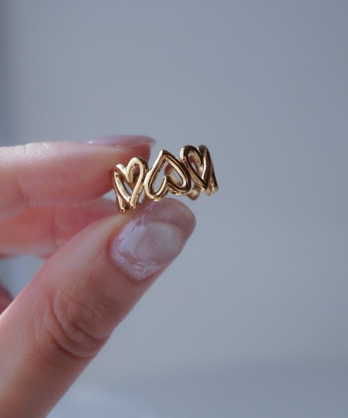 CERCA(チェルカ)の「saran jewelry/サイズ調節可能 ハート透かし 2way リング/アレルギー対応(リング・レディース・ゴールド/シルバー・FREE)」の13枚目の写真
