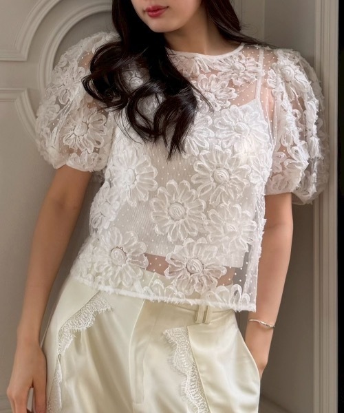 CLASSIC FLOWER TULLE TOPS(クラシックフラワーチュールトップス