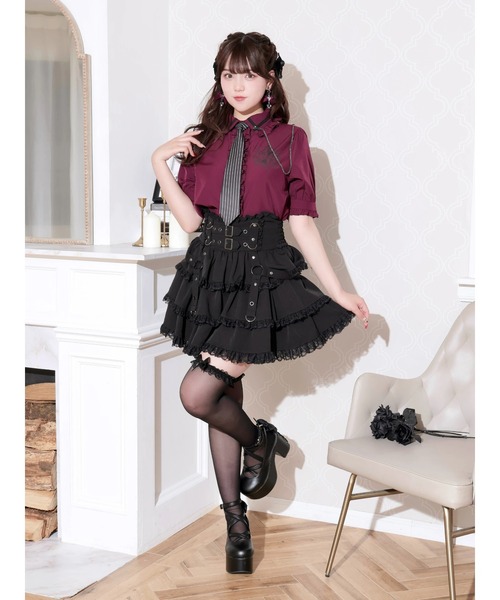 NOEMIE(ノエミー)の「ストライプネクタイブラウス(シャツ/ブラウス・レディース・ワインレッド/オフホワイト/ブラック・M)」の17枚目の写真