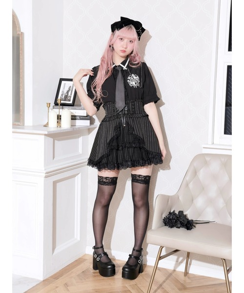 NOEMIE(ノエミー)の「ストライプネクタイブラウス(シャツ/ブラウス・レディース・ワインレッド/オフホワイト/ブラック・M)」の20枚目の写真