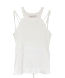 rib ribbon halter tops