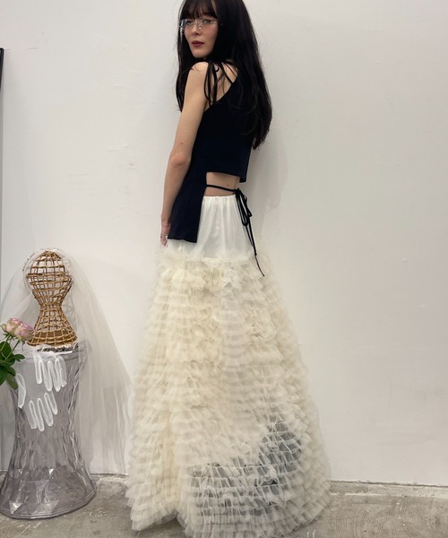HONEY MI HONEY（ハニーミーハニー）の「rib ribbon halter tops（タンクトップ・レディース・ブラック/グレー/ブラック×ホワイト/ホワイト・FREE）」の20枚目の写真