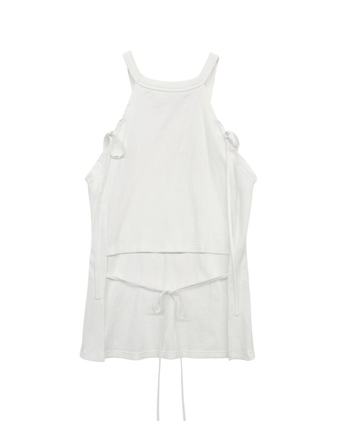 HONEY MI HONEY（ハニーミーハニー）の「rib ribbon halter tops（タンクトップ・レディース・ブラック/グレー/ブラック×ホワイト/ホワイト・FREE）」の21枚目の写真