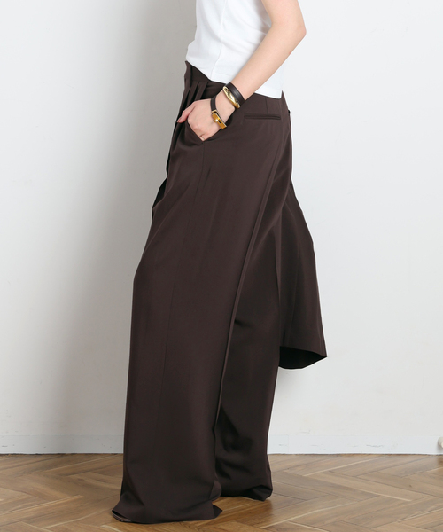 AP STUDIO（エーピーストゥディオ）の「Sleek パンツ（スラックス・レディース・ブラウン/ブラック・40/38/36）」の3枚目の写真