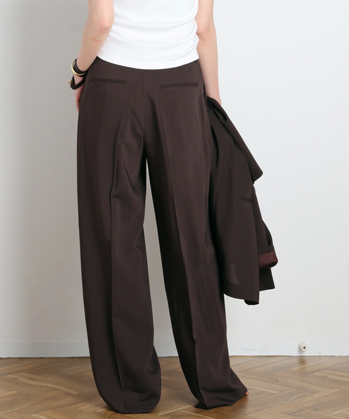 AP STUDIO（エーピーストゥディオ）の「Sleek パンツ（スラックス・レディース・ブラウン/ブラック・40/38/36）」の4枚目の写真