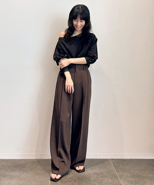 AP STUDIO（エーピーストゥディオ）の「Sleek パンツ（スラックス・レディース・ブラウン/ブラック・40/38/36）」の10枚目の写真