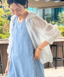 MICO COULIER（ミコクリエ）の「オーガンジーグログランフードブルゾン（ブルゾン）」