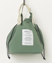 ナイロンバイカラーハンドル巾着保冷ランチバッグ