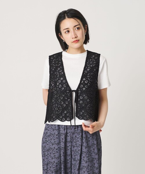 BEAUTY&YOUTH UNITED ARROWS（ビューティーアンドユースユナイテッドアローズ）の「コードレース ショートベスト（ベスト・レディース・オフホワイト/ブラック・FREE）」の21枚目の写真