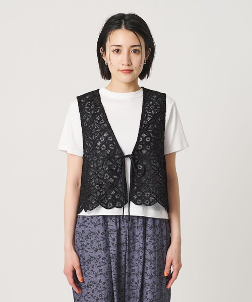 BEAUTY&YOUTH UNITED ARROWS（ビューティーアンドユースユナイテッドアローズ）の「コードレース ショートベスト（ベスト・レディース・オフホワイト/ブラック・FREE）」の16枚目の写真