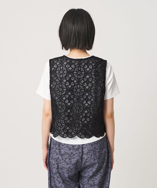 BEAUTY&YOUTH UNITED ARROWS（ビューティーアンドユースユナイテッドアローズ）の「コードレース ショートベスト（ベスト・レディース・オフホワイト/ブラック・FREE）」の14枚目の写真