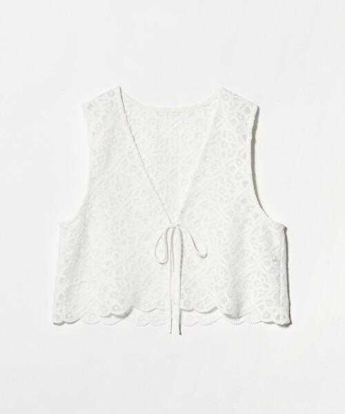 BEAUTY&YOUTH UNITED ARROWS（ビューティーアンドユースユナイテッドアローズ）の「コードレース ショートベスト（ベスト・レディース・オフホワイト/ブラック・FREE）」の6枚目の写真