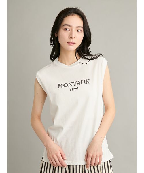 Mila Owen(ミラオーウェン)の「グラフィックノースリーブTシャツ(Tシャツ/カットソー・レディース・ホワイト/ミント/ベージュ/チャコールグレー・F)」の19枚目の写真
