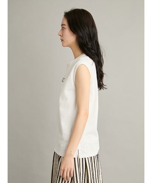Mila Owen(ミラオーウェン)の「グラフィックノースリーブTシャツ(Tシャツ/カットソー・レディース・ホワイト/ミント/ベージュ/チャコールグレー・F)」の18枚目の写真