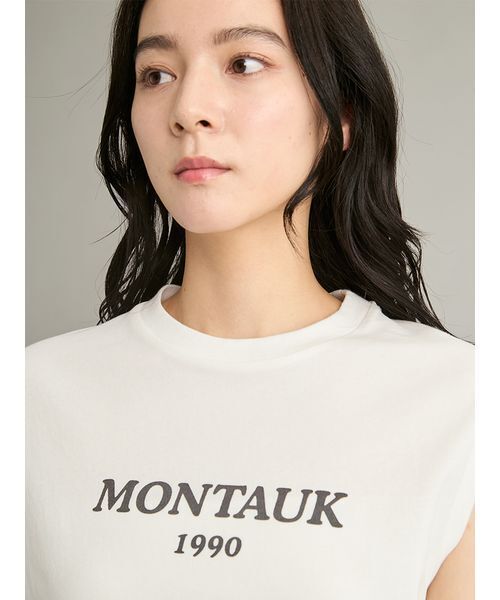 Mila Owen(ミラオーウェン)の「グラフィックノースリーブTシャツ(Tシャツ/カットソー・レディース・ホワイト/ミント/ベージュ/チャコールグレー・F)」の16枚目の写真