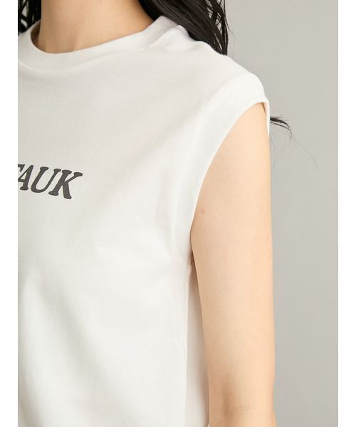 Mila Owen(ミラオーウェン)の「グラフィックノースリーブTシャツ(Tシャツ/カットソー・レディース・ホワイト/ミント/ベージュ/チャコールグレー・F)」の15枚目の写真