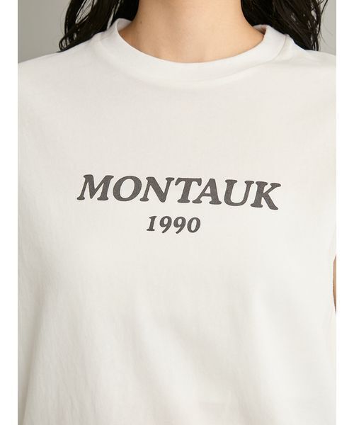 Mila Owen(ミラオーウェン)の「グラフィックノースリーブTシャツ(Tシャツ/カットソー・レディース・ホワイト/ミント/ベージュ/チャコールグレー・F)」の14枚目の写真
