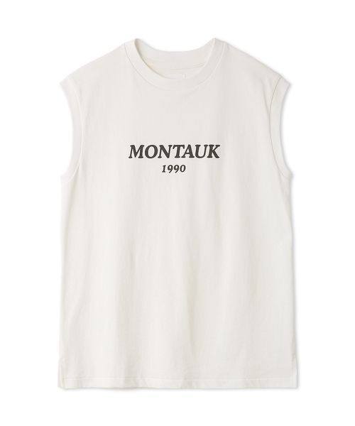 Mila Owen(ミラオーウェン)の「グラフィックノースリーブTシャツ(Tシャツ/カットソー・レディース・ホワイト/ミント/ベージュ/チャコールグレー・F)」の6枚目の写真