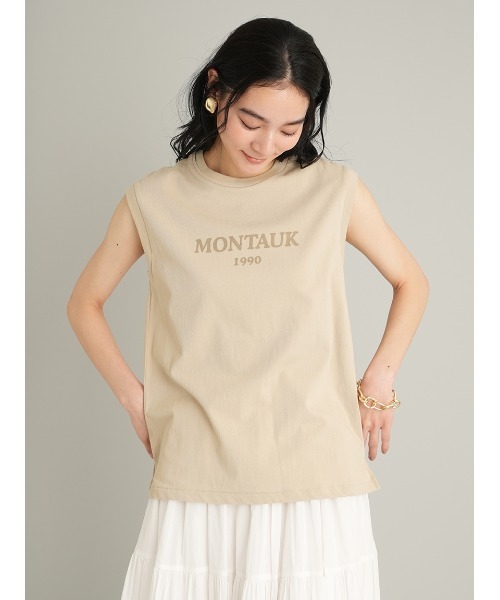 Mila Owen(ミラオーウェン)の「グラフィックノースリーブTシャツ(Tシャツ/カットソー・レディース・ホワイト/ミント/ベージュ/チャコールグレー・F)」の10枚目の写真