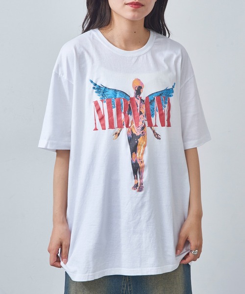 THRIFTY LOOK(スリフティールック)の「【THRIFTY LOOK】NIRVANA Tシャツ(Tシャツ/カットソー・メンズ・ホワイト/ブラック・XL/L/M)」の1枚目の写真