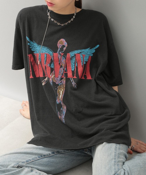 THRIFTY LOOK(スリフティールック)の「【THRIFTY LOOK】NIRVANA Tシャツ(Tシャツ/カットソー・メンズ・ホワイト/ブラック・XL/L/M)」の2枚目の写真
