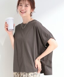 【洗濯機可】シンプルにこなれて見せる お袖ギャザードルマンTシャツ