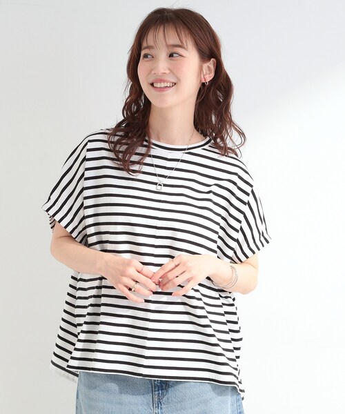 SHOO・LA・RUE(シューラルー)の「【ひんやり/洗濯機可】シンプルにこなれて見せる お袖ギャザードルマンTシャツ(Tシャツ/カットソー・レディース・ライトベージュ/オレンジ/ホワイト系5/チャコールグレー・00)」の22枚目の写真