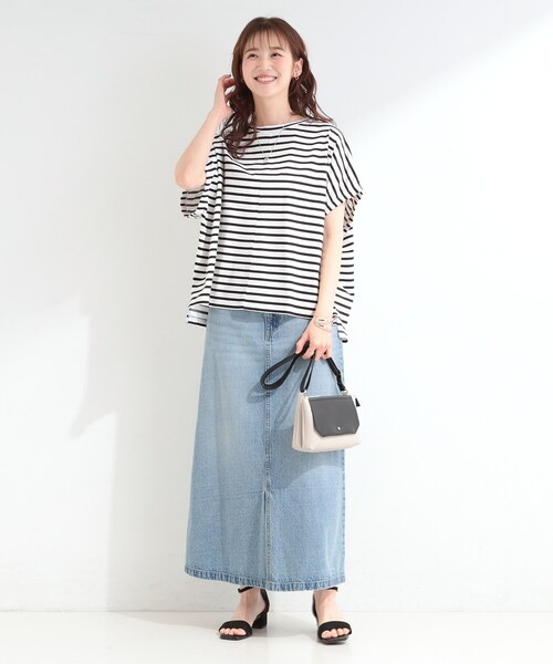 SHOO・LA・RUE(シューラルー)の「【ひんやり/洗濯機可】シンプルにこなれて見せる お袖ギャザードルマンTシャツ(Tシャツ/カットソー・レディース・ライトベージュ/オレンジ/ホワイト系5/チャコールグレー・00)」の19枚目の写真