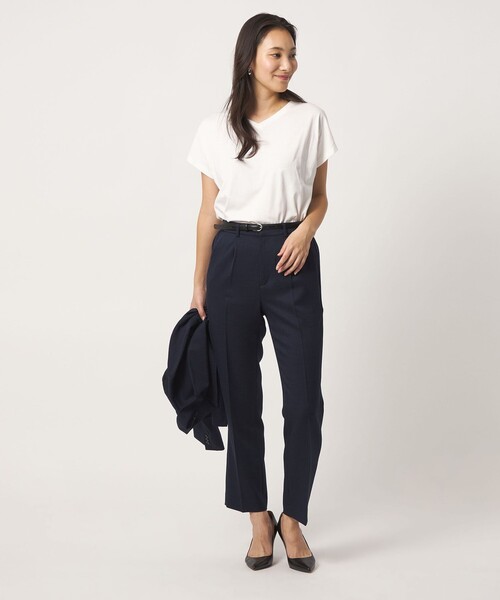 A DAY IN THE LIFE UNITED ARROWS(アデイインザライフユナイテッドアローズ)の「テンジク Vネック Tシャツ <A DAY IN THE LIFE>(Tシャツ/カットソー・レディース・オフホワイト/コバルトブルー/ダークグレー/その他1・FREE)」の8枚目の写真