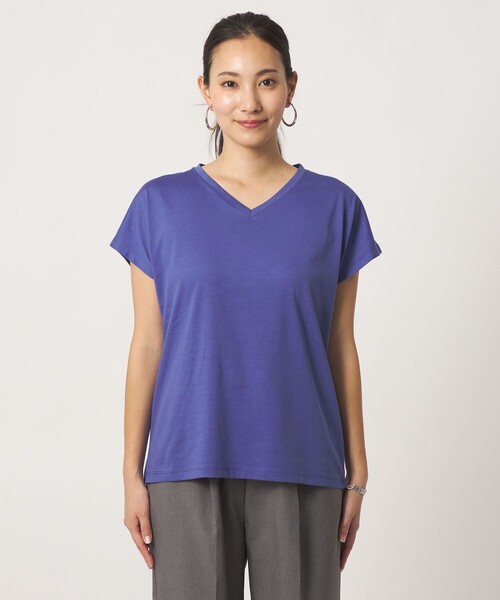 A DAY IN THE LIFE UNITED ARROWS(アデイインザライフユナイテッドアローズ)の「テンジク Vネック Tシャツ <A DAY IN THE LIFE>(Tシャツ/カットソー・レディース・オフホワイト/コバルトブルー/ダークグレー/その他1・FREE)」の11枚目の写真