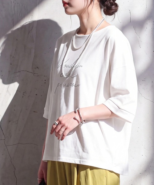 SELECT LEVERY(セレクトリベリー)の「接触冷感 スムース ドルマン プルオーバー(Tシャツ/カットソー・レディース・オフホワイト/ブラウン/グリーン/ブラック・LARGE/MEDIUM)」の17枚目の写真