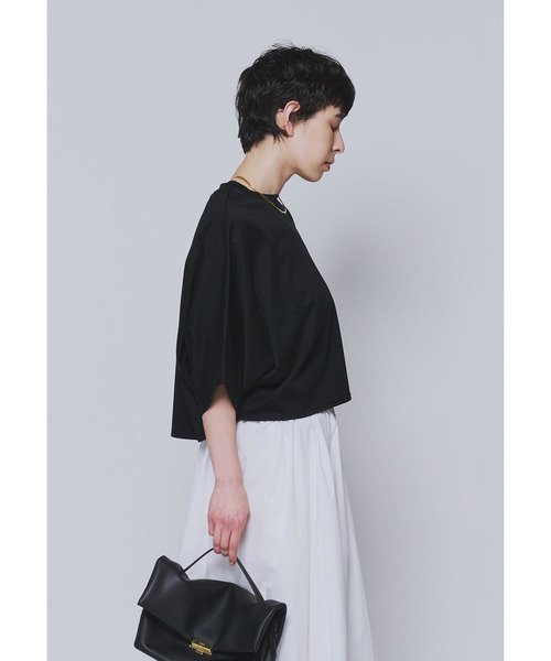 1er Arrondissement（プルミエアロンディスモン）の「ハイゲージポンチクロップドＴシャツ（Tシャツ/カットソー・レディース・オフホワイト/ブラウン系その他5/ブラック系その他3・FREE）」の2枚目の写真