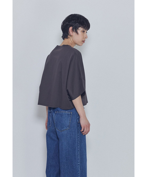 1er Arrondissement（プルミエアロンディスモン）の「ハイゲージポンチクロップドＴシャツ（Tシャツ/カットソー・レディース・オフホワイト/ブラウン系その他5/ブラック系その他3・FREE）」の6枚目の写真