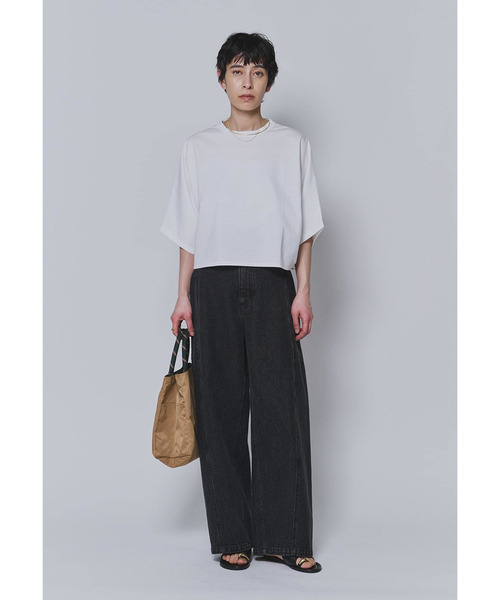 1er Arrondissement（プルミエアロンディスモン）の「ハイゲージポンチクロップドＴシャツ（Tシャツ/カットソー・レディース・オフホワイト/ブラウン系その他5/ブラック系その他3・FREE）」の18枚目の写真